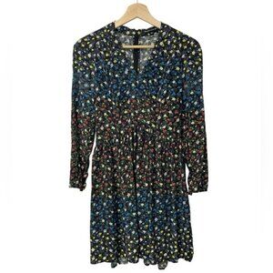 Balenciaga.silk 100% Silk Floral Dress Black Size 40 (Fits Like US M)